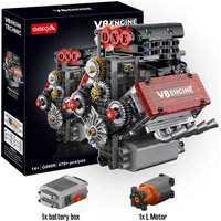 Simulation 478pcs V8 Engine Motorized Building Blocks Model Mechanical Electrically Drive Ornament Cars Parts Toys Gifts Adult image 4