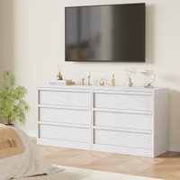 3 Drawer Dresser for Bedroom, White Nightstand 3 Chest of Drawers with Large Storage, Small Modern Bedside End Table
