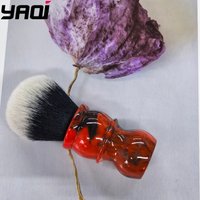 2026 New YAQI Retro Red 26mm Red Marble Tuxedo Men's Shaving Brush - Portable Travel Wet Shaving Tool for Superior Face Care