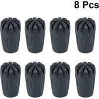8Pcs Poles Rubber Tip Walking Canes Rubber Tips Hiking Pole Replacement Tips Pole Tips Stick Protect Equipment Accessory