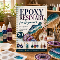 Epoxy Resin Art for Beginners, A5 Spiral DIY Craft Guide with 30 Projects, Step-by-Step Techniques and Creative Resin Ideas