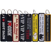 Quotation Embroidery Key Fob Key Tag For Motorcycles Backpack Keychain Fashion Keyring Gifts for Men Women Accessories