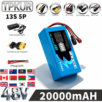 48V 18650 lithium-ion battery pack, 20000mAH, 13S 5P, suitable for 300-1500W motors, with built-in BMS and quick charger