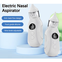 Electric Baby Nasal Aspirator Nose Sucker for Toddler Low Noise 9 Suction Level Rechargeable Newborn Nose Cleaner 2 Silicone Tip