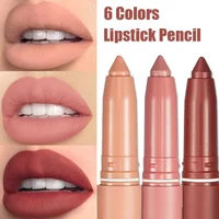 6 Colors Velvet Matte Lips Liner Pencil Nude Dark Red Sexy Lipstick Waterproof Long Lasting Color Rendering Lips Beauty Cosmetic