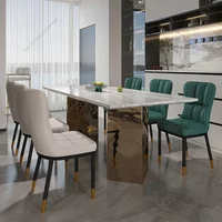 Italian Backrest Luxury Dining Chair Modern Retro Ergonomic Iron Art Dining Chair Banquet Restaurants Home Furniture Sillas FYDC