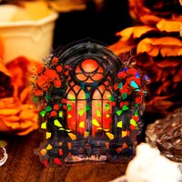 10pcs/lot Retro Holographic Stained Glass Stickers Vintage Journal Scrapbook Ephemera Decorative Stickers