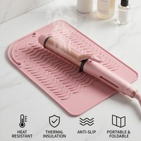 Heat-Resistant Pad for Curling Irons, Foldable Portable Hair Styling Tool Storage Bag, Anti-Scalding Heat Insulation Pad for Hair Straighteners, Desktop Anti-Scalding Heat Insulation Pad