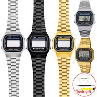 A168 mod kit Steel Case Watch Strap Case For G-SHOCK 3299 Casio A168WG Metal Bezel glass Waterproof ring Watchband accessories
