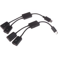 1 Micro USB/Type C To 2 OTG Dual Female Splitter Adapter Android Smartphone USB Port Hub Cable Y Macbook U Disk Keyboard Mouse