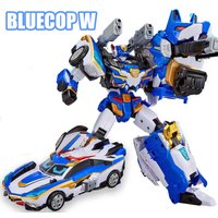 Metal Cardbot S BLUE COP W Transforming Robot Squad Car Card Toy Action Figure ABS Transformation Model Children Gift