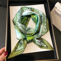 Green Woman Skinny Silk Scarf 147x14cm Long Hair Strip Silk Ribbon Small Neck Scarves Bag Handle Ribbon Kerchief Ladies Tie