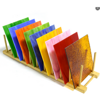 1pcs 10X10cm mosaic stained glass Sheets transparent textured glass colorful for art class DIY handmade lampshade puzzle crafts