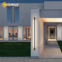 Minimalist Long Strip Outdoor Wall Lamp Garden Porch Lighting Black Sconce Light 85V 265V for Garage Courtyard Balcony Decoratio