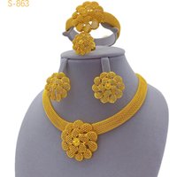 XUHUANG Luxury Flower Necklace Sets For Women Wedding Dubai Gold Plated African Jewelry Set Indian Jewellery Anniversary Gifts