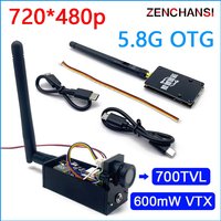 Ready to use 5.8G FPV UVC Receiver Video Downlink OTG VR Android Phone+600mW VTX Transmitter and CMOS 700TVL Camera For RC Drone