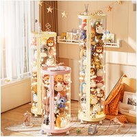 Transparent Storage Box Put Dolls Plush Toys Storage Cylinder with Lid|Perfect for Christmas & Halloween Decor|All-Round Display
