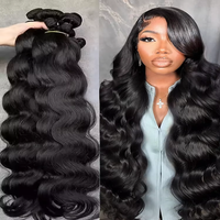 Virgin Brazilian Weave Loose Body Wave 34 38 Inch 3 4 Bundles Remy Human Hair Bundle Raw Extensions Water Natural Black
