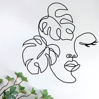 Nordische abstrakte weibliche Linie Eisen Wandbehang Dekor Ornament moderne schwarze Silhouette Metall Anhänger Kunst Wohnzimmer Wohnkultur