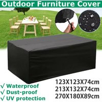 Housse de protection en tissu Oxford 210D pour Table de jardin, 1 pièce, imperméable et coupe-vent Uv