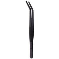 Multipurpose Stainless Steel Food Tweezer No Slip Black Barbecue Tongs Long Handle Grill Clip Bread
