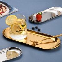 New Style Korean Stainless Steel Dish Plate Good Quality Gold Silver Tray Dish BBQ Dishes Commercial Use