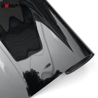 PET Piano Black Glossy Vinyl Wrap Film Gloss Black Adhesive Vinyl Sticker Bubble Free Vehicle Window Trim Mirror Car Accessories