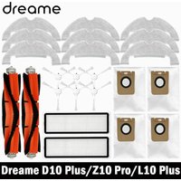 Dreame Bot D10 Plus / RLS3D / Z10 Pro / L10 Plus Ersatzteile Hauptwalze Seitenbürste Hepa-Filter Mopptuch Staubbeutel Zubehör