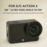 185° Ultra Wide Angle Lens Filter For DJI Osmo Action 6 Anti-Scratch Lens Filter Optical Photography Filter Accessories