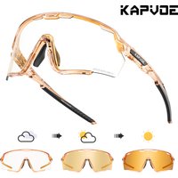 Kapvoe- Gold Photochromic Cycling Glasses Sport Men's Sunglasses for Men Bike Bicycle Woman Outdoor UV400 Bike Goggles Baseball