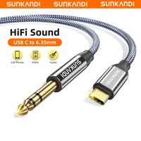 SUNKANDI Typ-C auf 6,35mm Audiokabel, USB-C auf 1/4 Zoll Audio-Adapter Stereokabel für Handys, Verstärker, Lautsprecher, Kopfhörer