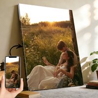 1 Pc Customized Photos on Canvas with DIY Wood Frame or frameless poster,Personalized Custom Photos for Your Lover,Custom Poste