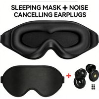 3D Sleep Eye Mask for Sleeping - Insomnia Relief, Light Blocking - Eye Cover - Adjustable Strap ,With Noise Cancelling Earplugs