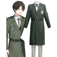 Attack on Titan Cosplay Scout Regiment Eren Jager Costume Armin Arlert Navy Green Trench Full Set Uniform Halloween Outfits Wig