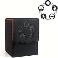 Boîte de jeu de cartes, conception au hasard, convient plus de 100 cartes à manches simples, boîte à cartes en cuir PU à fermeture magnétique pour cartes TCG