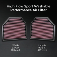 for BMW M2 F87 M3 F80 M4 F82 F83 3.0 M5 F10 M6 F06 F12 F13 4.4 2011-2021 High Flow Sport Washable Performance Air Filter 33-2488