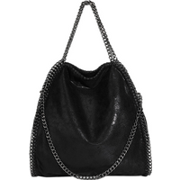 Fashion Women's Chain Shoulder Bag Vintage Large Capacity Crossbody Tote Bag Female Foldable Solid Color Handbags Shopping Bags