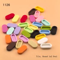50 PCS Moc bricks 1126 Tile Round 1x2 Oval Compatible Building Blocks Bricks DIY Assembles Construction Creative Toys