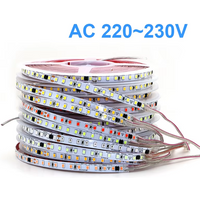 AC220V 230V5M 600 LED Strip 2835 120LEDs/m Home Lamp Strip Red lce Blue GreenYellow Pink Flexible And Cuttable Soft Lamp Bar
