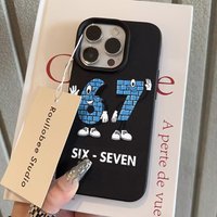 Phone Case Playful Cartoon Six to Seven Design For iPhone 17 Air 11 13 14 12 15 16 Pro Max XS XR 7 8 Plus 16E Silicone TPU Cover