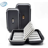 Waterproof Fly Fishing Box Black Tackle Lure Bait Fish hook Box ABS Plastic Fishing Accessory Tool Storage Box For fishing goods