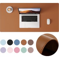 Desk Pad Protector, Mouse Pad, Office Desk Mat, Non-Slip with Stitched Edges PU Leather Desk Blotter for Office Home School