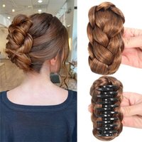 1pc Synthetic Bun Hairpiece Claw Clip Natural Texture Chignon Fake Hair Extension Hairpiece for Women Girls Daily Party Cosplay