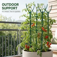 Garden Plant Support Set Tall Stackable Poles with Fastening Ties for Climbing Vines Stem Support for Home Indoor Outdoor Use