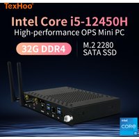 TexHoo OPS Mini PC Computer Intel Core i5 12450H Processor Windows 11 Pro DDR4 SSD For Conference Teach Screen Builtin Host 30MM
