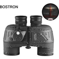 Binoculars 10x50 Marine Military Telescope Adults Waterproof With Rangefinder Compass BAK4 Prism HD Bird Watching For Hunting