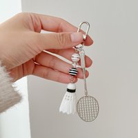 Cute badminton racket keychain creative mobile phone pendant niche bag pendant activity small gift jewelry