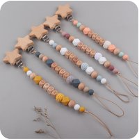 Baby Schnuller Clips Handgemachte Holz Schnuller Kauen Beißringe Spielzeug Dummy Sicher Silikon Zahnen Schnuller Ketten Geschenk