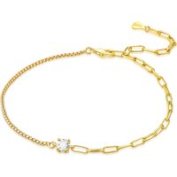MISEFF S925 Sterling Silver Anklet Splicing Asymmetric Bohemian Style Ankle Leg Bracelets Bodychain Summer Beach Jewelry Gift