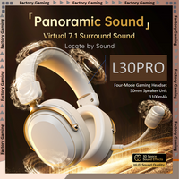 ATTACK SHARK L30PRO Bluetooth Wireless Gaming Headset 7.1 Surround Sound,Lightweight Portable 3Mode Connectivity,1100mAh Battery